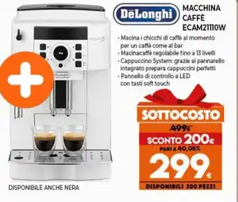 Expert DeLonghi Macchina Caffè ECAM21110W offerta