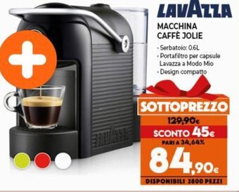 Expert Lavazza Macchina Caffè Jolie offerta