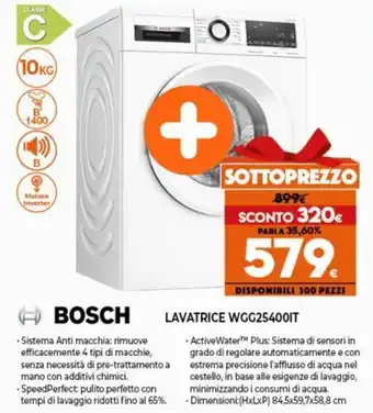Expert Bosch Lavatrice WGG25400IT offerta