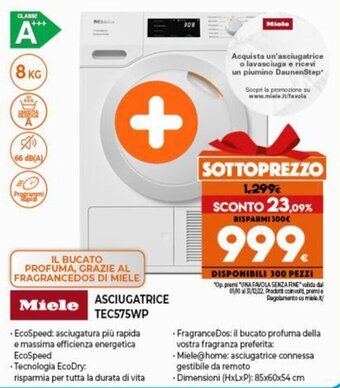 Expert Miele Asciugatrice TEC575WP offerta