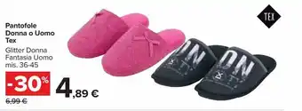 Pantofole donna o uomo tex