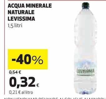 Coop Acqua minerale naturale levissima offerta