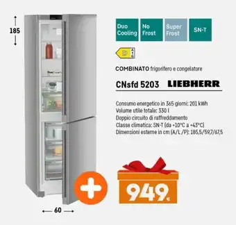 Expert Liebherr Combinato frigorifero e congelatore CNsfd 5203 offerta