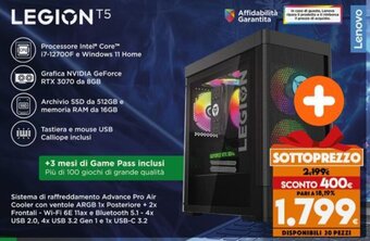 Expert Lenovo Legion T5 offerta