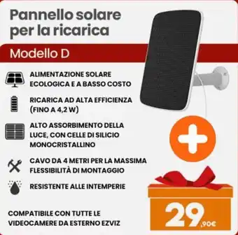 Expert Pannello solare per la ricarica Modello D offerta