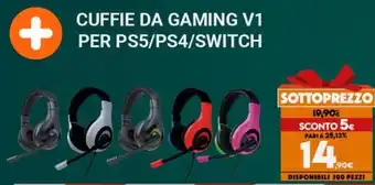 Expert Nacon Cuffie da Gaming V1 per PS5/PS4/Switch offerta