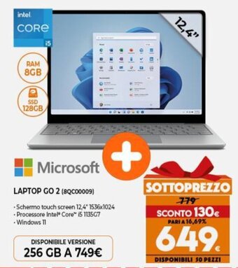 Expert Microsoft Laptop Go 2 (8QC00009) offerta