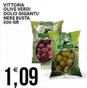 Vittoria Olive Verdi Dolci Giganti/Nere Busta 500 gr