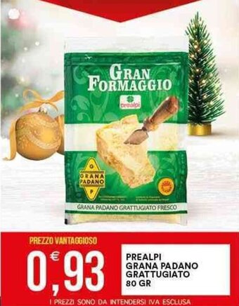 Vantaggio Cash&Carry Prealpi Grana Padano Grattugiato 80 gr offerta