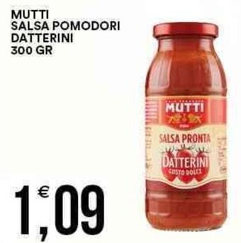 Vantaggio Cash&Carry Mutti Salsa Pomodori Datterini 300 gr offerta