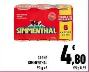 Conad Simmenthal Carne 90g x 6 offerta