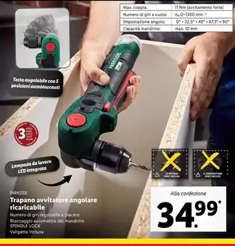 Lidl Trapano avvitatore angolare ricaricabile offerta