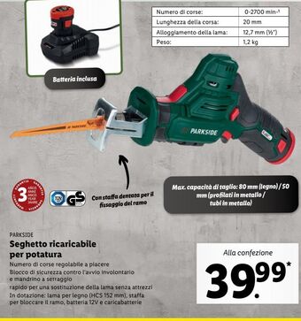 Lidl Seghetto ricaricabile per potatura offerta