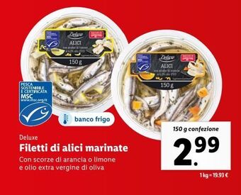 Lidl Filetti di alici marinate offerta