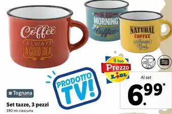Lidl Set tazze 3 pezzi offerta