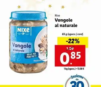Lidl Vongole al naturale offerta