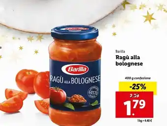 Lidl Ragù alla bolognese offerta