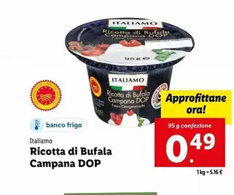 Lidl Ricotta di bufala campana dop offerta