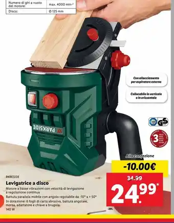 Lidl Levigatrice a disco offerta