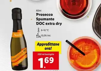 Lidl Prosecco spumante doc extra dry offerta