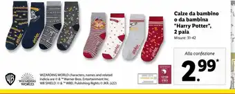 Lidl Calze da bambino o da bambina 'harry potter' 2 paia offerta