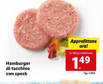 Lidl Hamburger di tacchino con speck offerta