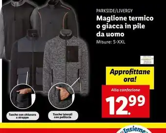 Lidl Maglione termico o giacca in pile da uomo offerta
