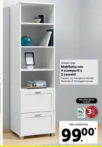 Lidl Mobiletto con 4 scomparti e 2 cassetti offerta