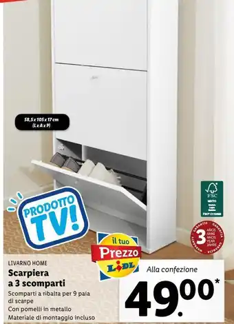 Lidl Scarpiera a 3 scomparti offerta