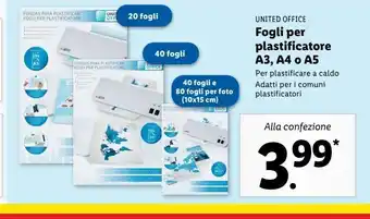 Lidl Fogli per plastificare a3, a4 o a5 offerta