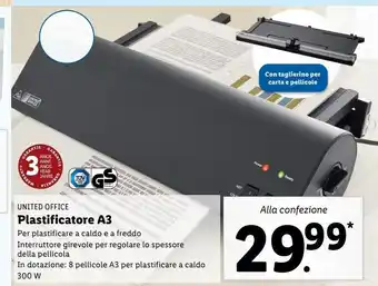 Lidl Plastificatore a3 offerta