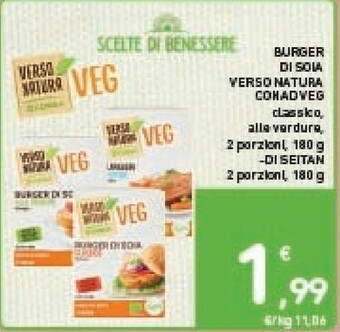 Conad Conad - Burger Di Soia Classico Biologico Veg Verso Natura 180 G(ml) offerta