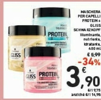Conad Schwarzkopf Maschera Per Capelli Gliss offerta