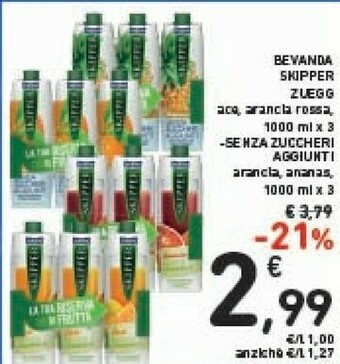Conad Zuegg Skipper Arancia Rossa 1000 G(ml) offerta