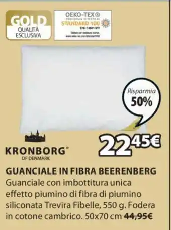 JYSK Kronborg Guanciale In Fibra Beerenberg 550 g 50x70 cm offerta