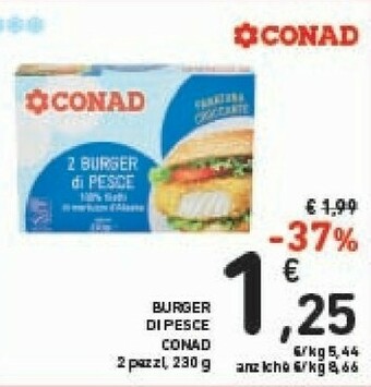 Conad Conad - Burger Di Pesce Croccanti Anche Al Forno 230 G(ml) offerta