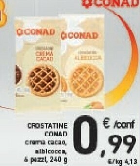 Conad Conad - Crostatine Albicocca 240 G(ml) offerta