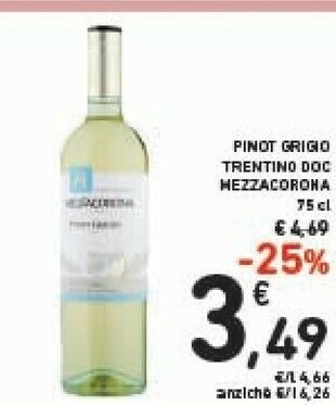 Conad Mezzacorona Pinot Grigio Trentino Doc 75 Cl offerta