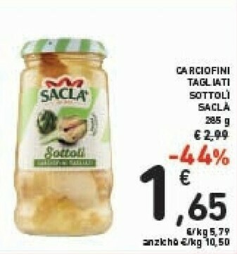Conad Saclà Sottolì Carciofini Tagliati 285 G(ml) offerta