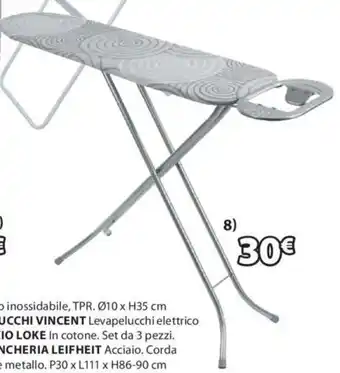 JYSK Asse Da Stiro Henry In cotone e metallo P30 x L111 x H86-90 cm offerta
