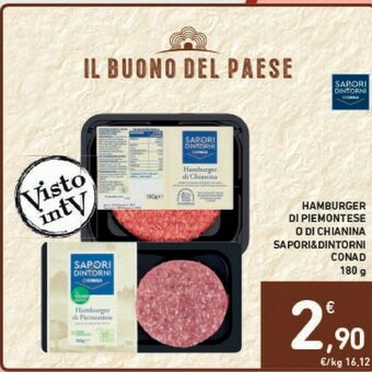 Conad Conad Sapori&dintorni Hamburger Di Piemontese O Di Chianina offerta