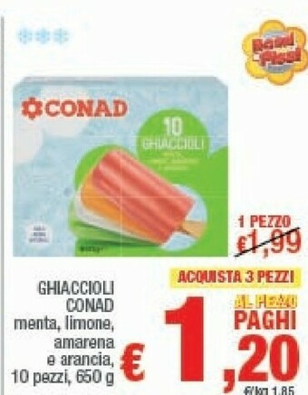 Conad Conad - Ghiaccioli Menta Limone Amarena Arancia 650 g(ml) offerta