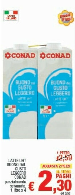 Conad Latte UHT Buono Dal Gusto Leggero