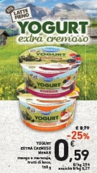 Milchhof meran Yogurt Extra Cremoso Fragola 150 G(ml)