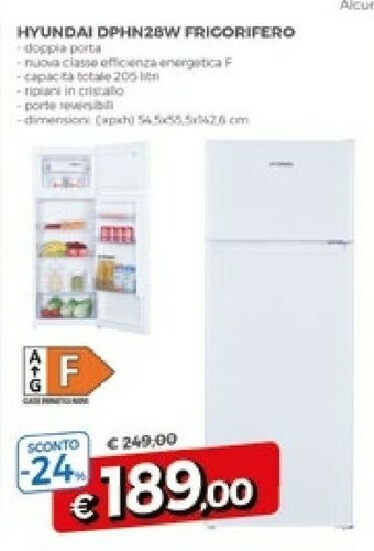 Famila Superstore Hyundai DPHN28W Frigorifero Doppia Porta 200 L F offerta