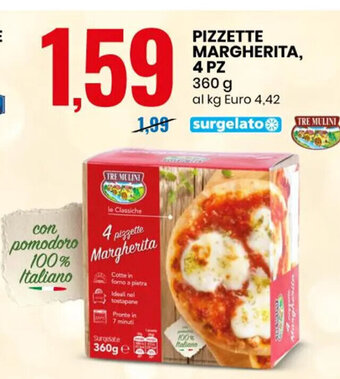 Eurospin Pizzette Margherita, 4 Pz 360 g offerta