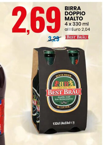 Eurospin Birra Doppio Malto 4 x 330 ml offerta