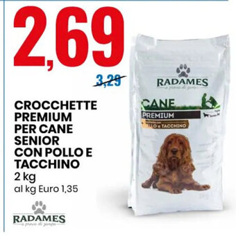Eurospin Crocchette Premium Per Cane Senior Con Pollo E Tacchino 2 kg offerta