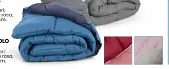 Eurospin Piumino Singolo Bicolor rosso,grigio, blu e rosa, misura: 150 x 200 cm offerta