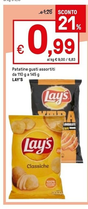Iper La Grande Lays Snack offerta